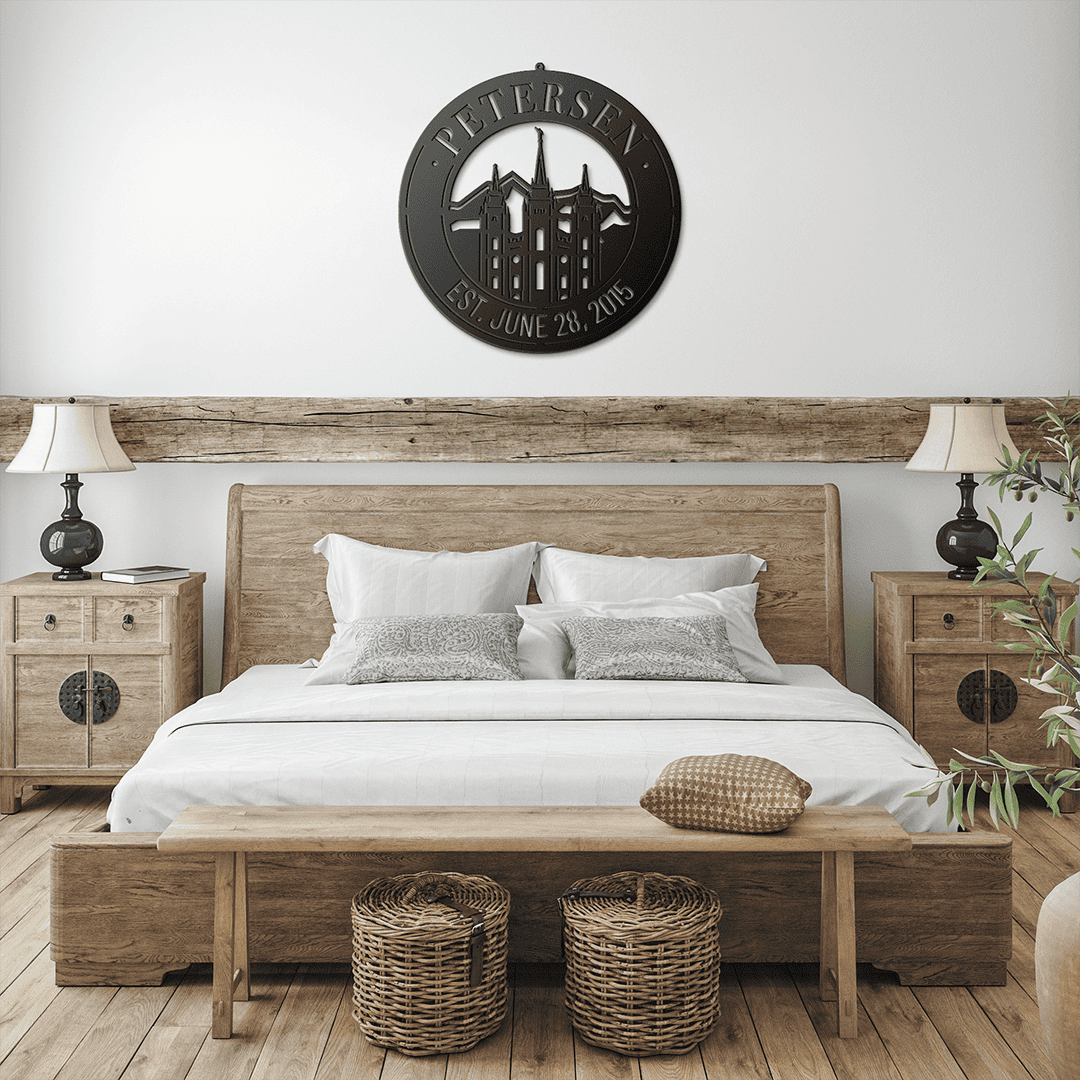 salt lake city lds temple black farmhouse bedroom mockup